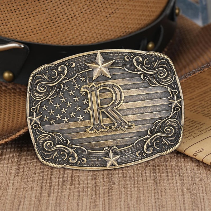 Flipslo Store Western Belt Buckle for Men Women Initial Letter A to Z Cowboy Belt Buckle Texas Buckle hebillas vaqueras para hombre - Image 3